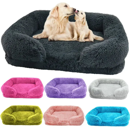 SnuggleHaven Plush Dog Bed – Washable Rectangular Pet Mattress | Soft Corduroy Winter Bed | Cosy Dog & Cat Cushion for All Breeds