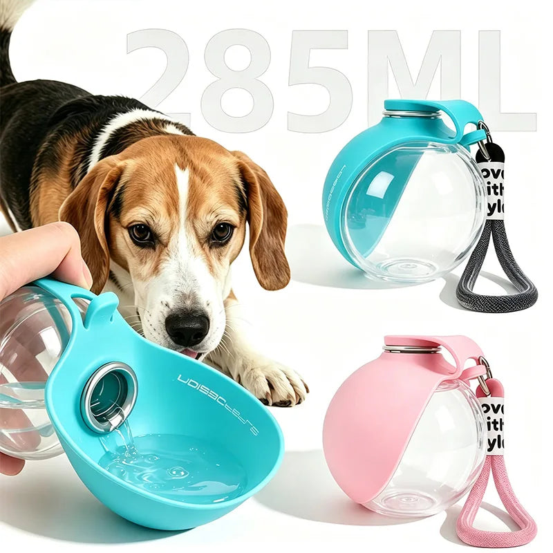 HydraPaw Travel Bottle – 2-in-1 Portable Water Bottle & Foldable Feeding Bowl for Dogs