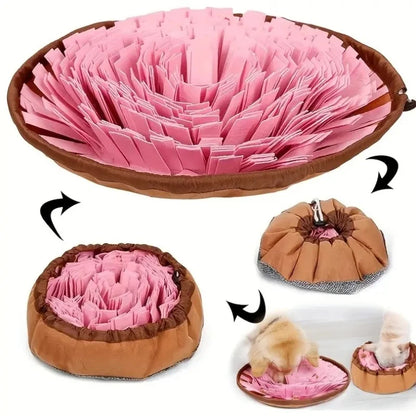 SniffNest Foraging Mat – Washable Felt Snuffle Mat | Interactive Slow Feeder | Dog Enrichment & Training Toy