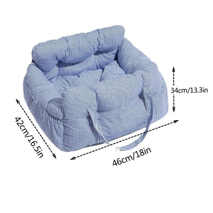 ComfortCruise Pet Car Seat Bed – Washable Dog Travel Bed | Breathable Booster Kennel | Secure Car Seat for Dogs & Cats