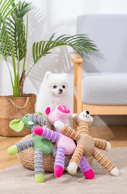ToughTails Plush Squeaky Dog Toy – Durable Animal Chew Toy | Bite-Resistant Dental Training | Interactive Plush Toy for Large Dogs