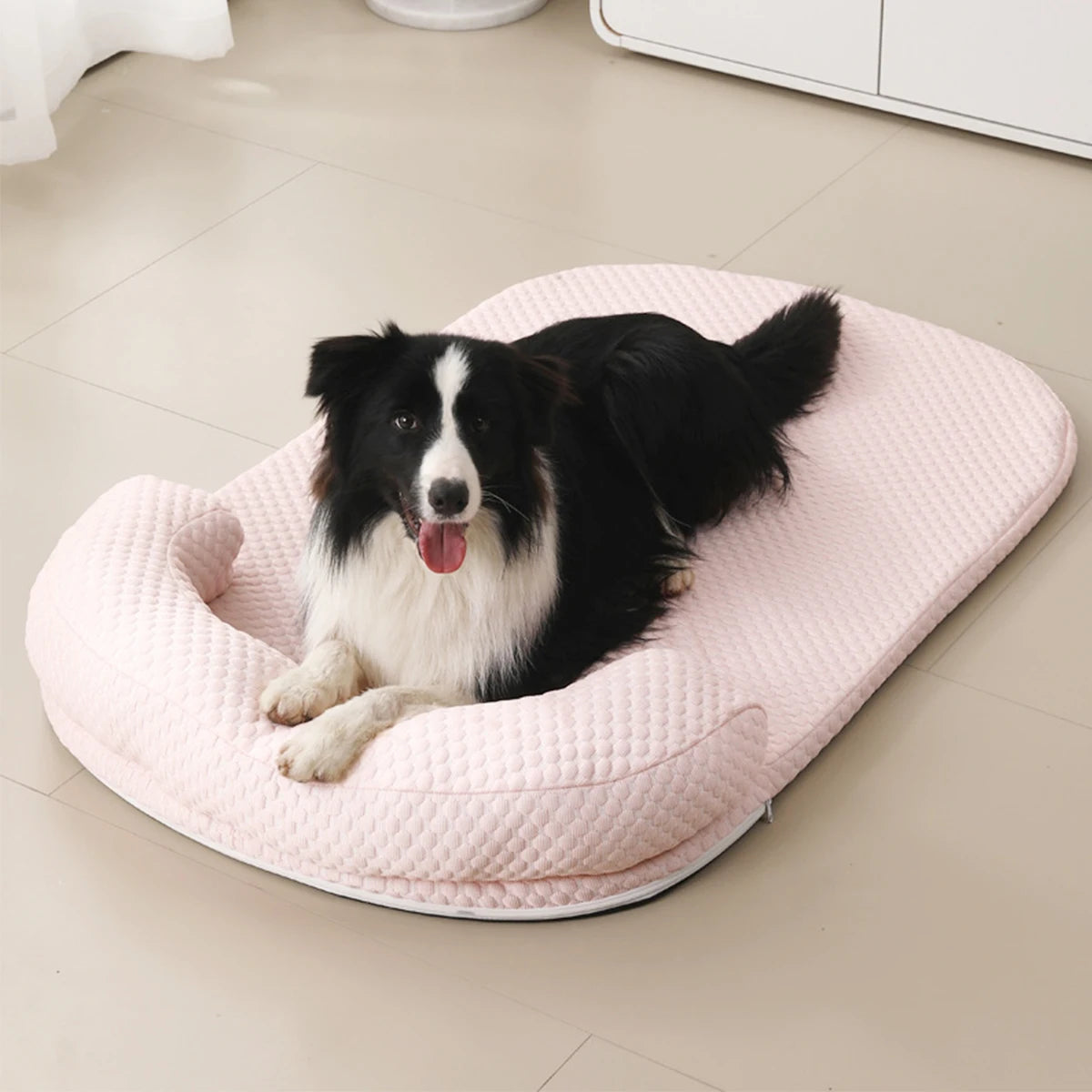 BreezeNest Cooling Pet Bed – Breathable Ice Silk Dog Mattress | Summer Washable Cushion with Pillow | Non-Slip Bed for Dogs & Cats