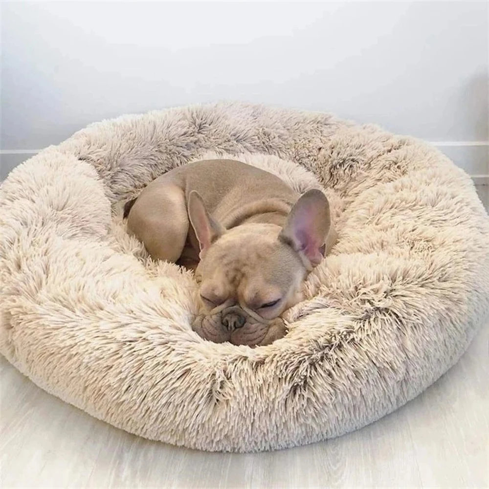 CloudNest Calming Dog Bed – Ultra-Soft Plush Pet Bed | Warm Washable Round Dog Sofa | Non-Slip Comfort Bed for Dogs & Cats