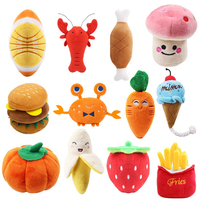 PlayPals Plush Squeaky Toy – Cute Fruit & Animal Dog Toy | Interactive Chew Toy | Soft Plush Squeaker for Dogs & Cats