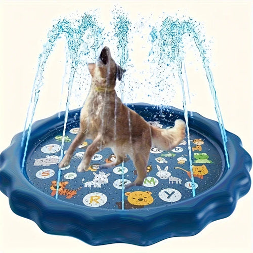SplashCool Pet Bath Pool – Heavy-Duty Dog Splash Pad | Water Spray Cooling Basin | Non-Slip Outdoor Summer Play Pool