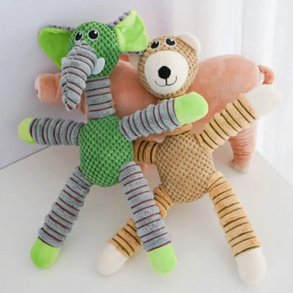 ToughTails Plush Squeaky Dog Toy – Durable Animal Chew Toy | Bite-Resistant Dental Training | Interactive Plush Toy for Large Dogs