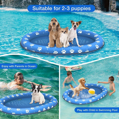 AquaLounge Foldable Dog Float – Portable Pet Pool Float | Soft Cooling PVC Floating Raft | Summer Water Lounger for Dogs