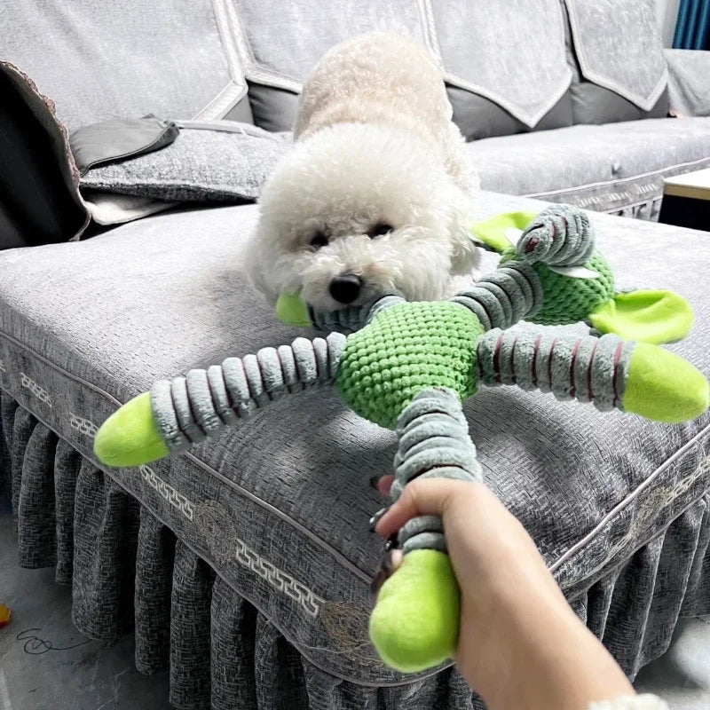 ToughTails Plush Squeaky Dog Toy – Durable Animal Chew Toy | Bite-Resistant Dental Training | Interactive Plush Toy for Large Dogs