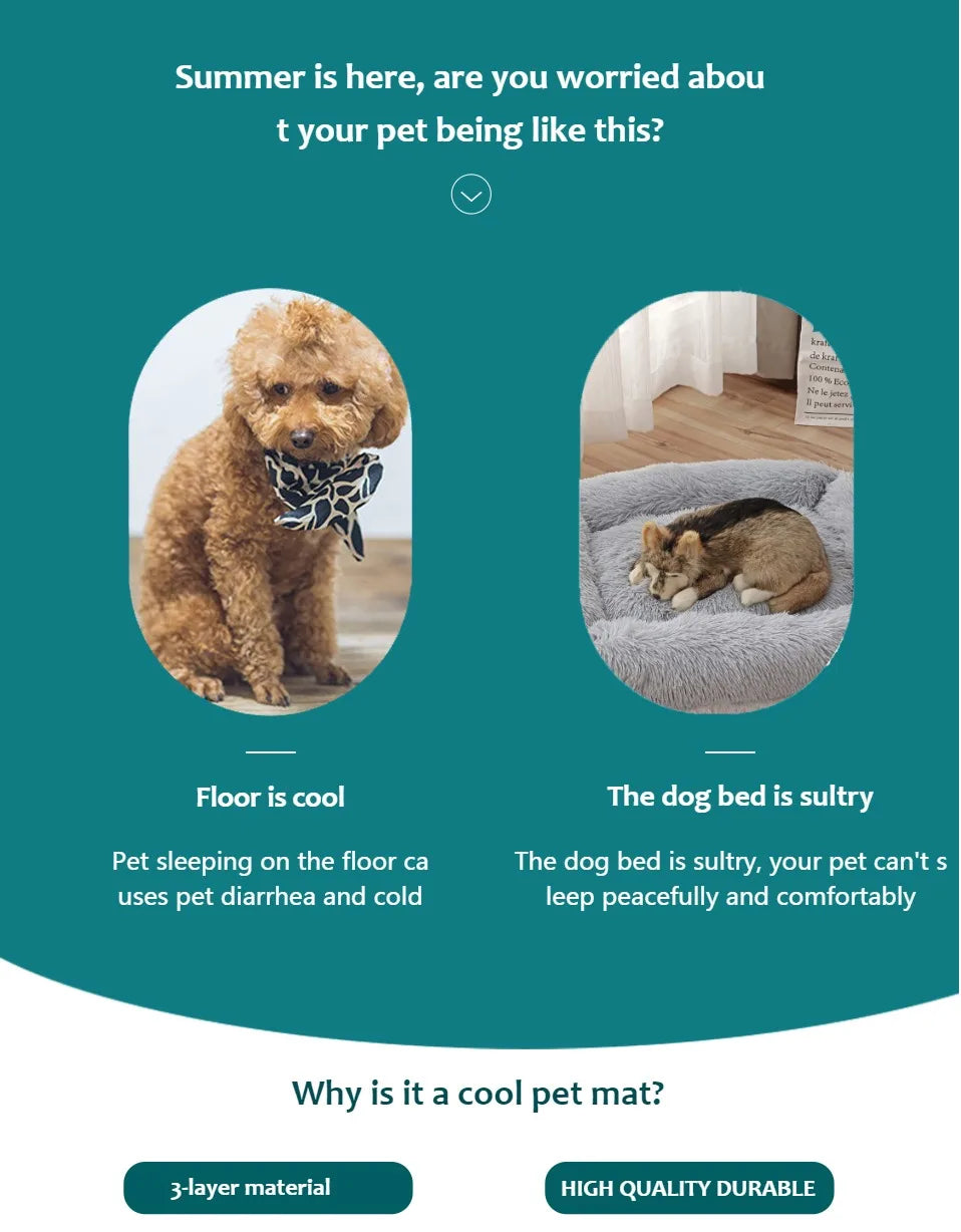 CoolPaws Chill Mat – Self-Cooling Pet Mat | Washable Summer Cooling Pad | Breathable Ice Blanket for Dogs & Cats