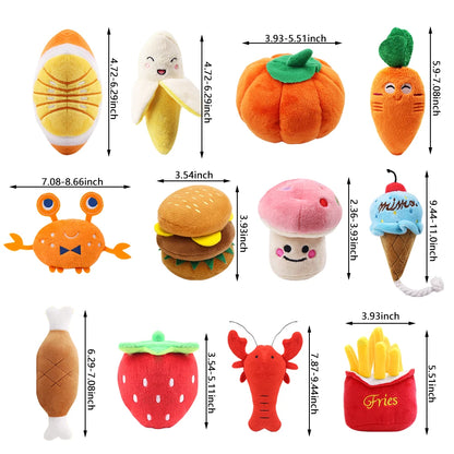 PlayPals Plush Squeaky Toy – Cute Fruit & Animal Dog Toy | Interactive Chew Toy | Soft Plush Squeaker for Dogs & Cats