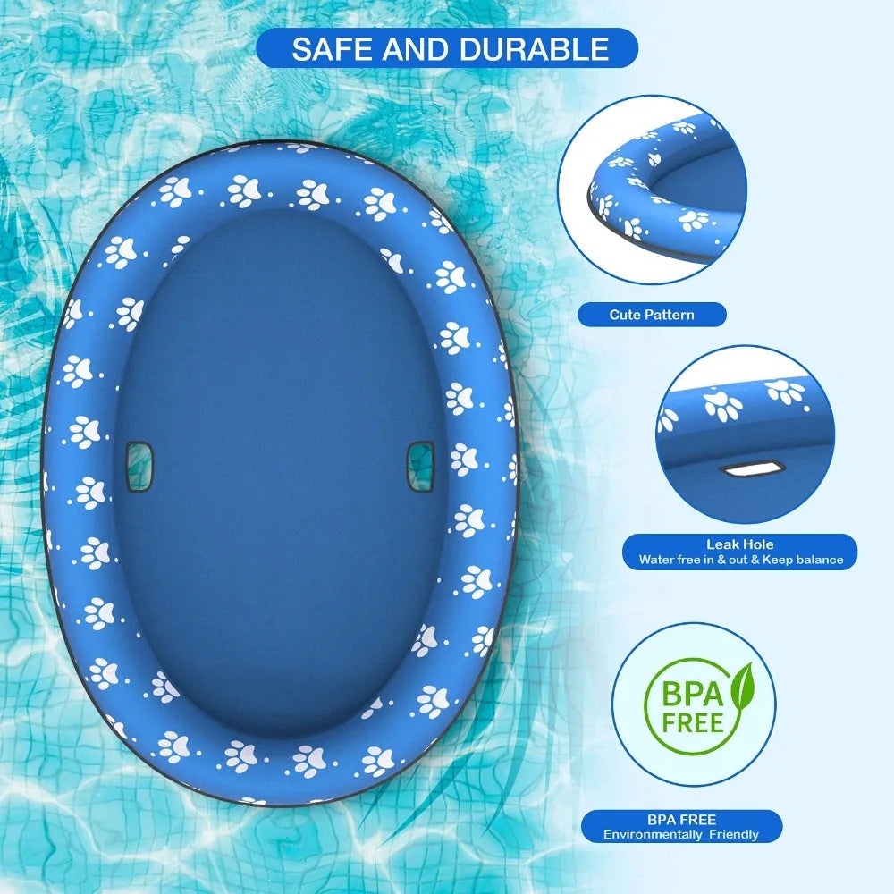 AquaLounge Foldable Dog Float – Portable Pet Pool Float | Soft Cooling PVC Floating Raft | Summer Water Lounger for Dogs