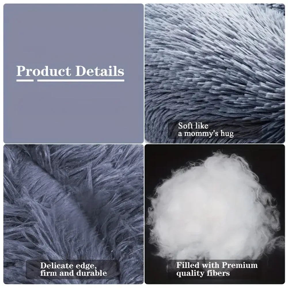 CloudNest Calming Dog Bed – Ultra-Soft Plush Pet Bed | Warm Washable Round Dog Sofa | Non-Slip Comfort Bed for Dogs & Cats