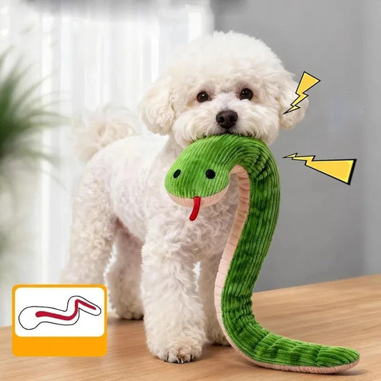 SlitherSnug Plush Snake Toy – Interactive Dog &amp; Cat Toy | Soft Fleece Chew & Kick Toy | Indoor Pet Enrichment