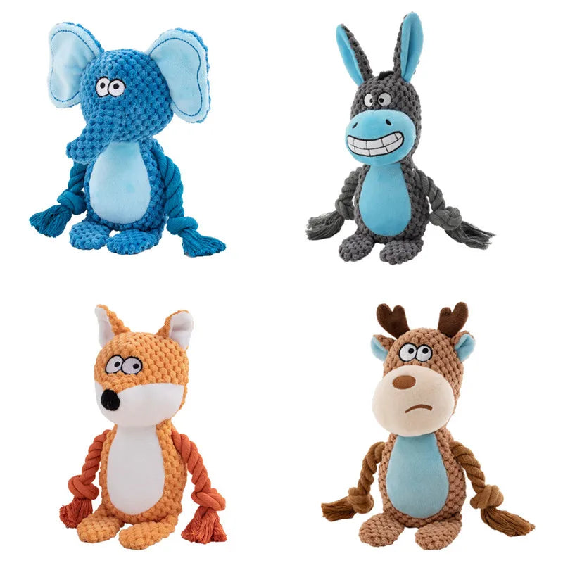 SnuggleSqueak Plush Chew Toy – Durable Squeaky Interactive Toy for Small & Medium Dogs