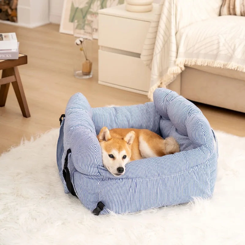 ComfortCruise Pet Car Seat Bed – Washable Dog Travel Bed | Breathable Booster Kennel | Secure Car Seat for Dogs & Cats