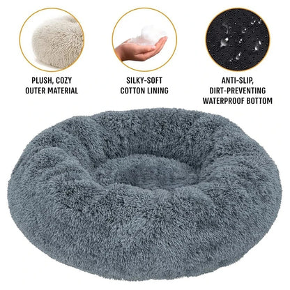 CloudNest Calming Dog Bed – Ultra-Soft Plush Pet Bed | Warm Washable Round Dog Sofa | Non-Slip Comfort Bed for Dogs & Cats