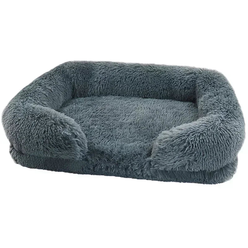 SnuggleHaven Plush Dog Bed – Washable Rectangular Pet Mattress | Soft Corduroy Winter Bed | Cosy Dog & Cat Cushion for All Breeds