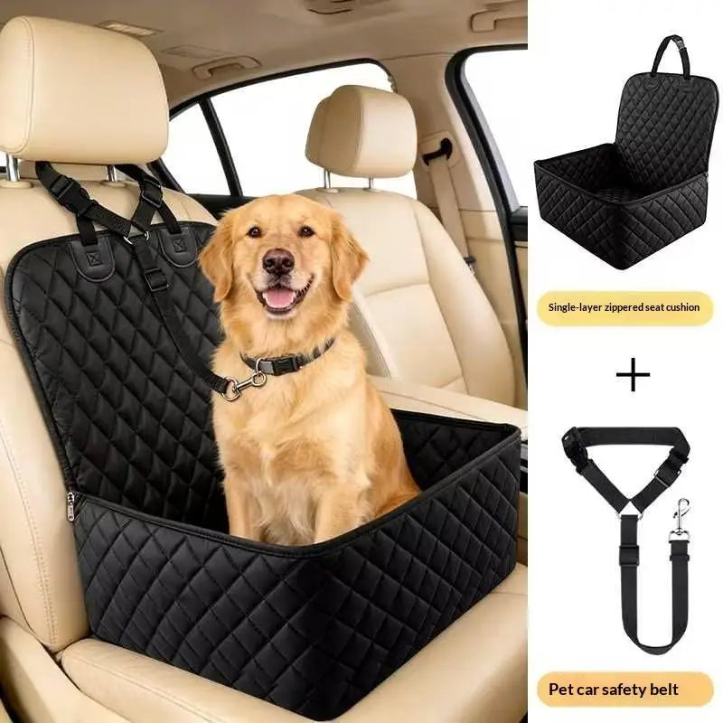 SafeRide Convertible Pet Car Seat – Waterproof Rear Seat Carrier | Portable Dog & Cat Travel Cushion | Wear-Resistant Car Seat Protector