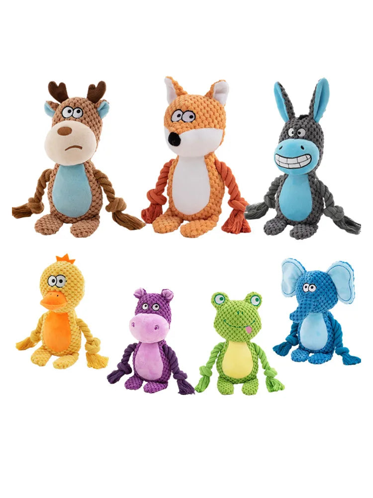 SnuggleSqueak Plush Chew Toy – Durable Squeaky Interactive Toy for Small & Medium Dogs