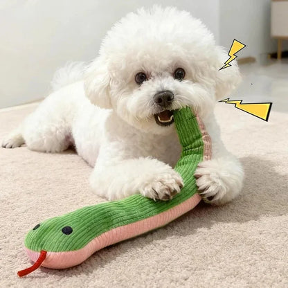 SlitherSnug Plush Snake Toy – Interactive Dog &amp; Cat Toy | Soft Fleece Chew & Kick Toy | Indoor Pet Enrichment