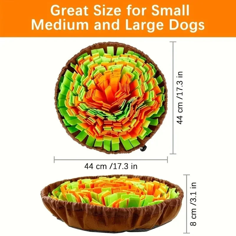 SniffNest Foraging Mat – Washable Felt Snuffle Mat | Interactive Slow Feeder | Dog Enrichment & Training Toy