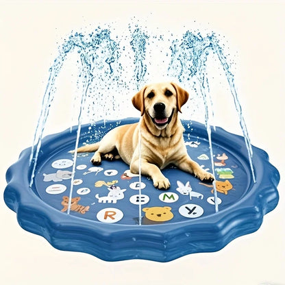 SplashCool Pet Bath Pool – Heavy-Duty Dog Splash Pad | Water Spray Cooling Basin | Non-Slip Outdoor Summer Play Pool