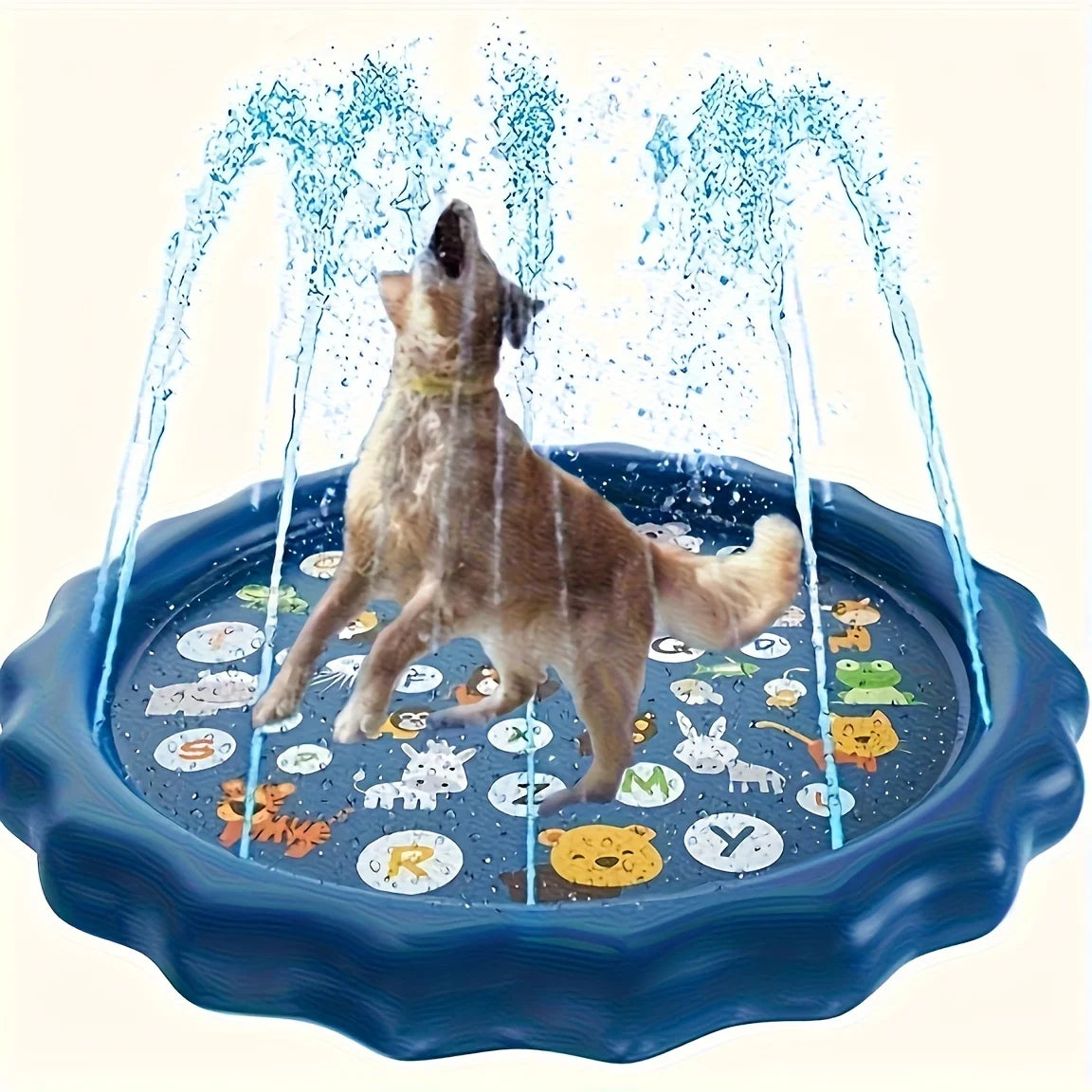 SplashCool Pet Bath Pool – Heavy-Duty Dog Splash Pad | Water Spray Cooling Basin | Non-Slip Outdoor Summer Play Pool