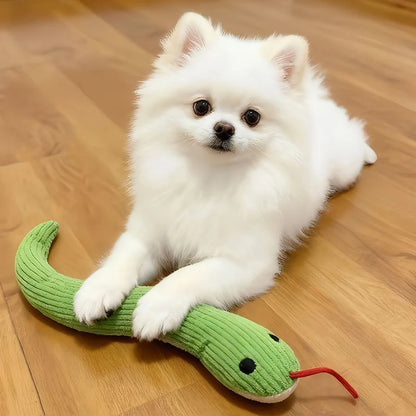 SlitherSnug Plush Snake Toy – Interactive Dog &amp; Cat Toy | Soft Fleece Chew & Kick Toy | Indoor Pet Enrichment