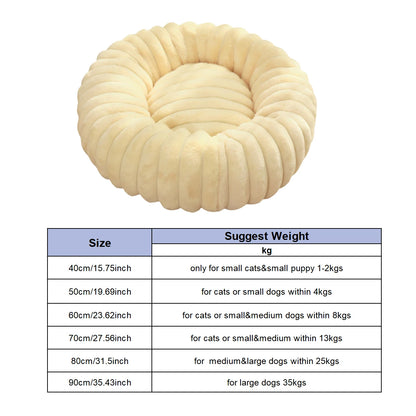 FurCloud Calming Pet Bed – Luxury Faux Fur Round Dog Bed | Warm Washable Sofa Bed | Cosy All-Season Bed for Dogs & Cats