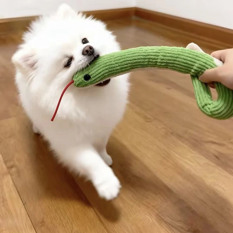 SlitherSnug Plush Snake Toy – Interactive Dog &amp; Cat Toy | Soft Fleece Chew & Kick Toy | Indoor Pet Enrichment