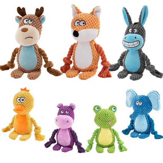 SnuggleSqueak Plush Chew Toy – Durable Squeaky Interactive Toy for Small & Medium Dogs