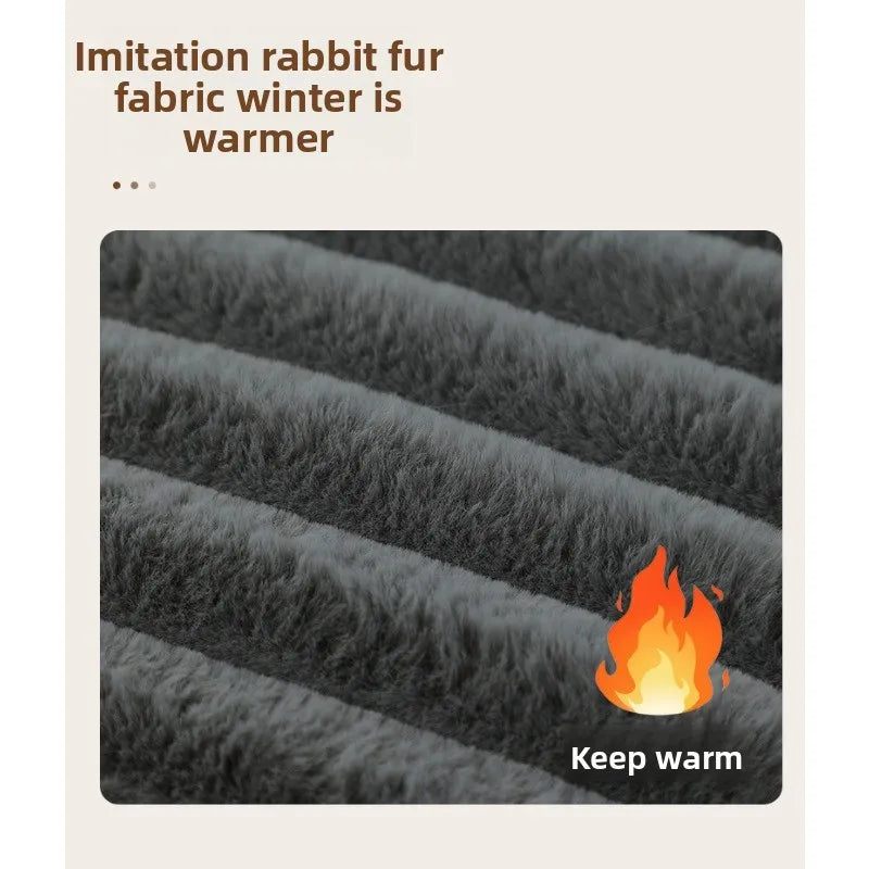 WarmNest Deluxe Dog Bed – Plush Rectangular Pet Sofa | Washable Corduroy Dog & Cat Bed | Cosy Winter Cushion with Removable Cover