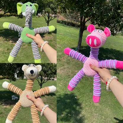 ToughTails Plush Squeaky Dog Toy – Durable Animal Chew Toy | Bite-Resistant Dental Training | Interactive Plush Toy for Large Dogs