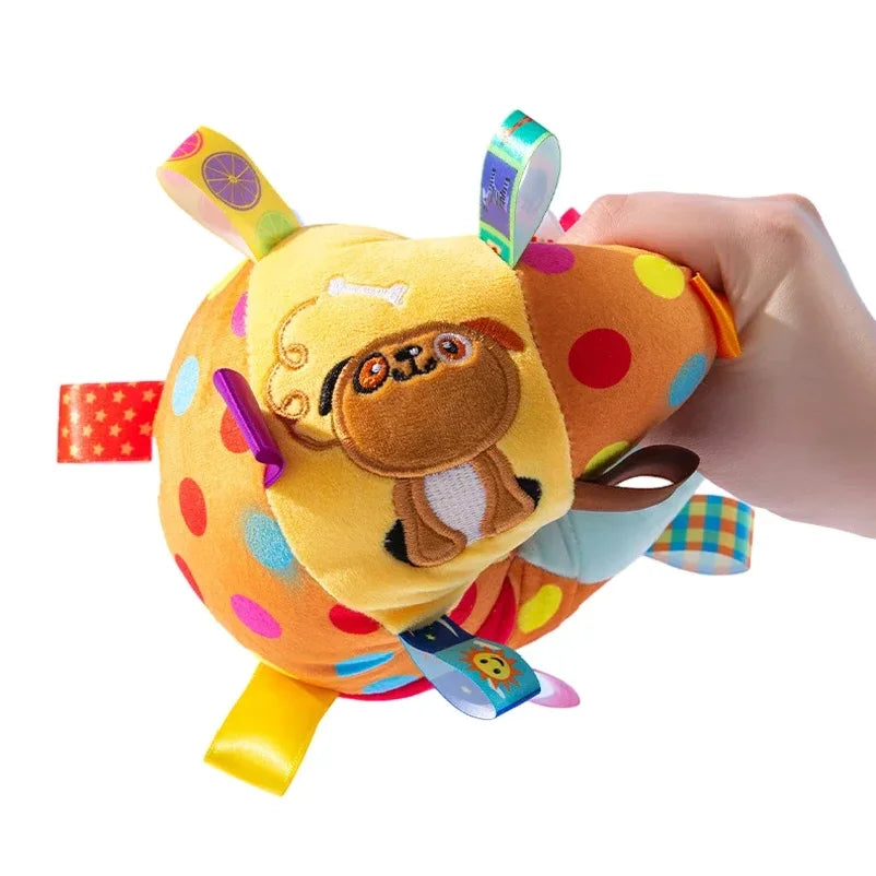 TugBounce Interactive Ball Toy – Plush Dog Tug Ball | Bite-Resistant Training Toy | Squeaky & Bell Enrichment for Active Dogs